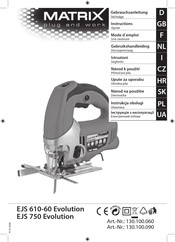 Matrix EJS 750 Evolution Instructions Manual