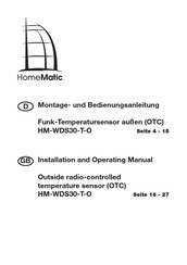 HomeMatic HM-WDS30-T-O Installation And Operating Manual
