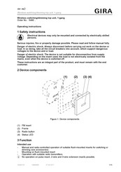 Gira 5490 Series Operating Instructions Manual