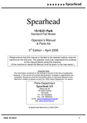 Spearhead 15 Park Operator's Manual & Parts List