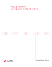 Keysight Technologies E5092A Installation Manual