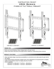Middle Atlantic Products VDM-600-F Instruction Sheet