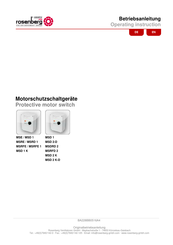 Rosenberg MSRFE 1 Operating Instructions Manual