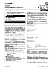 Siemens SENTRON PROFIBUS DPV1 Series Operating Instructions Manual
