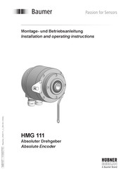 Baumer HUBNER BERLIN HMG 111 Installation And Operating Instructions Manual