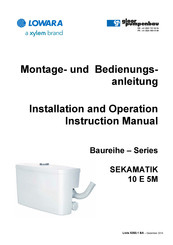 Xylem Lowara SEKAMATIK 10 E 5M Installation And Operation Instruction Manual