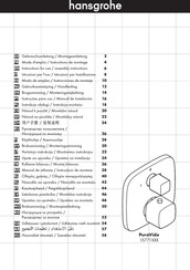 Hans Grohe PuraVida 15771 Series Instructions For Use/Assembly Instructions