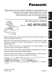 Panasonic AG-MYA30G - XLR Mic Adaptor Operating Instructions Manual