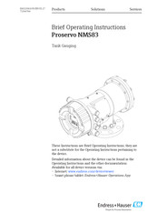 Endress+Hauser Proservo NMS83 Brief Operating Instructions