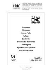 Team kalorik TKG FP 6 User Manual