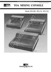 Toa RX-212 Operating Instructions Manual