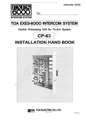 Toa EXES 6000 CP-63 Installation Handbook