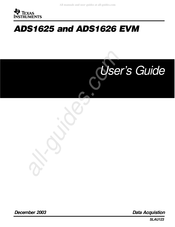 Texas Instruments ADS1626 EVM User Manual