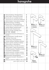 Hans Grohe Metris Series Instructions For Use/Assembly Instructions