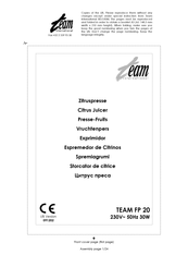 Team International TEAM FP 20 Instruction Manual