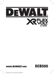 DeWalt XR FLEXVOLT DCB500-QS Original Instructions Manual