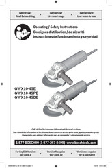Bosch GWX10-45DE Operating/Safety Instructions Manual