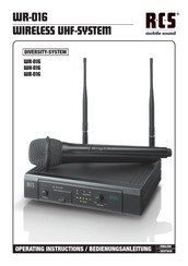 RCS WB-016 Operating Instructions Manual