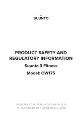 Suunto 3 Fitness Product Safety And Regulatory Information