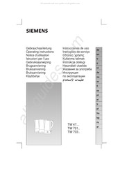 Siemens TW 703 Series Operating Instructions Manual