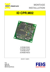 FEIG Electronic OBID Classic-Pro ID CPR.M02 Series Installation Manual