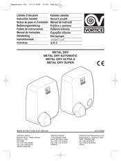 Vortice METAL DRY AUTOMATIC Instruction Booklet