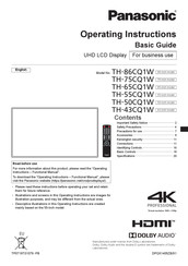 Panasonic TH-75CQ1W Operating Instructions Manual