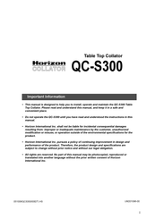 Horizon Fitness QC-S300F Manual