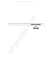 Olivetti ETP 630 Instructions Manual