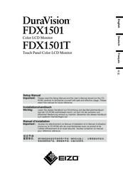 Eizo DURAVISION FDX1501T Setup Manual