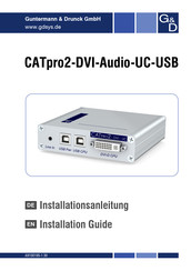 Guntermann & Drunck CATpro2-DVI-Audio-UC-USB Installation Manual