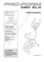 Pro-Form 380 ZLX User Manual