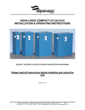 Aqua Logic ALCUV-3 Installation & Operating Instructions Manual