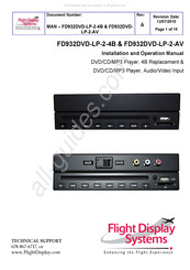 Flight Display Systems FD932DVD-LP-2-AV Installation And Operation Manual