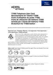 Nortel Business Series Terminal T7000 User's Card