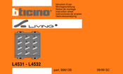 Bticino Living L4531 Instruction Sheet