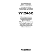 Gaggenau VV 200-000 Installation Instructions Manual