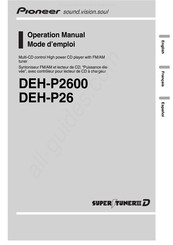 Pioneer Super Tuner III D DEH-P2600 Operation Manual