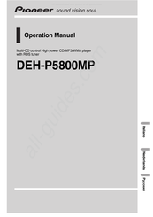 Pioneer Super Tuner IIID DEH-P5800MP Operation Manual