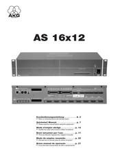 AKG AS16x12 Quick Start Manual