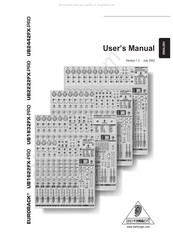 Behringer EURORACK UB1622FX-PRO User Manual