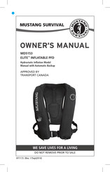 Mustang Survival ELITE INFLATABLE PFD MD5153 Owner's Manual