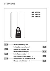 Siemens DE 18500 Installation Instructions Manual