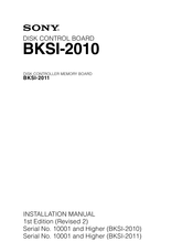 Sony BKSI-2010 Installation Manual