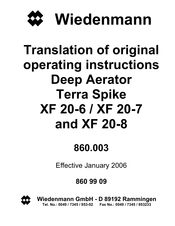 Wiedenmann Terra Spike XF 20-6 Operating Instructions Manual