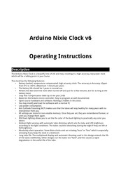 Arduino Nixie Clock v6 Operating Instructions Manual