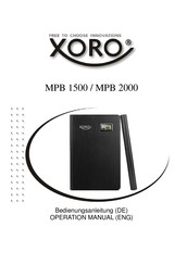 Xoro MPB 2000 Operation Manual