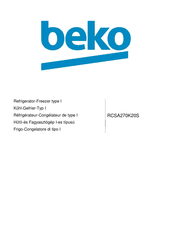 Beko RCSA270K20S Instructions For Use Manual