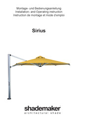 Shademaker Sirius Installation And Operating Instruction