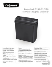 Fellowes POWERSHRED P-25S Manual